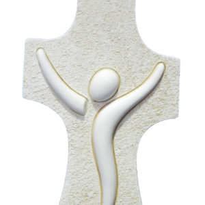Croix résine à poser ivoire 9x5,5cm- CHRIST STYLISE