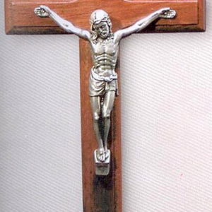 Christ sur PIED- 18cm en hêtre christ argenté