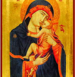 Icône dorée incurvée 14*18cm - VIERGE de CAMBRAI