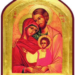 Icône dorée incurvée arrondie 14*18cm - STE FAMILLE