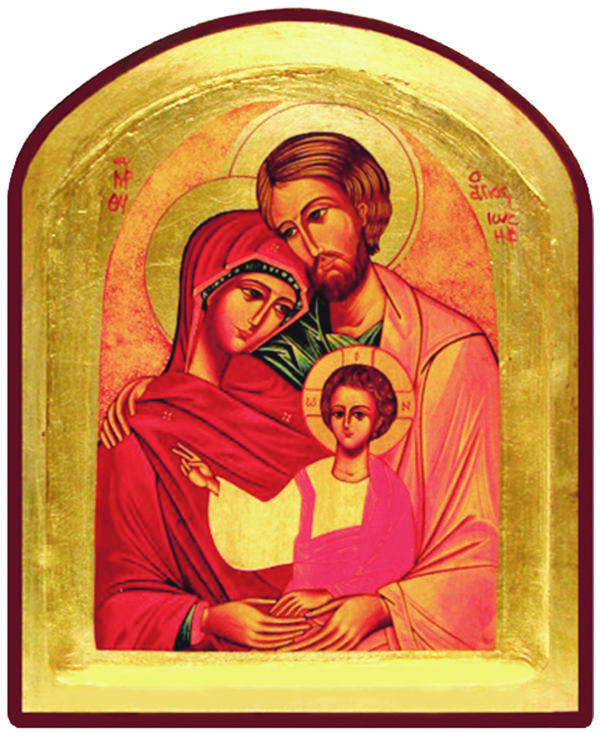 Icône dorée incurvée arrondie 24*30cm - STE FAMILLE
