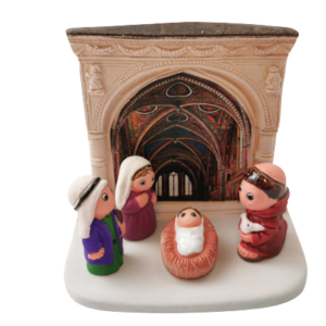 CRECHE en céramique BLOC 8x7cm - CHEMIN FRANCISCAIN