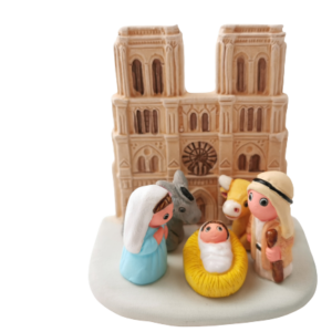 CRECHE en céramique BLOC 8x7cm - ND de PARIS