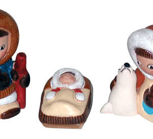 CRECHE en céramique 3 PIECES- 8cm- GROËNLAND