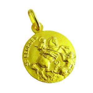 Médaille 18mm en Plaqué Or - ST GEORGES