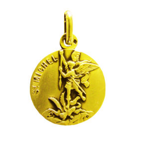 Médaille 18mm en Plaqué Or - SAINT MICHEL