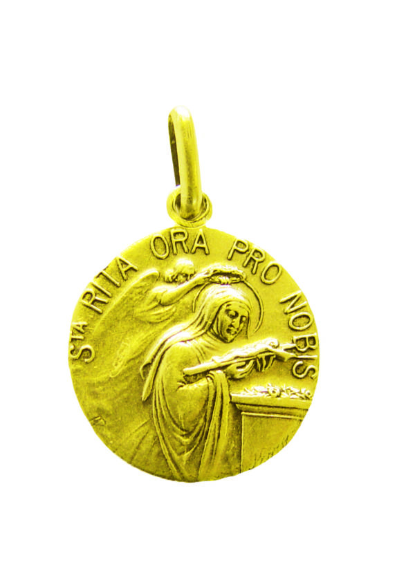 Médaille 18mm en Plaqué OR - SAINTE RITA