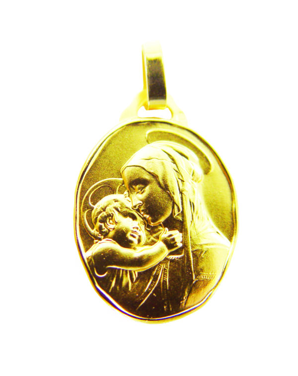 Médaille 18mm en Plaqué Or - VIERGE ENFANT