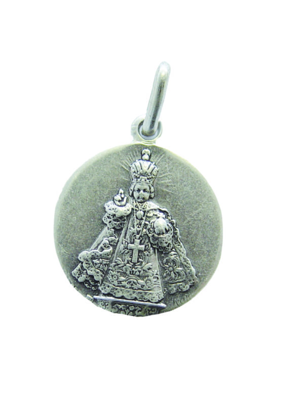 Médaille 15mm en Métal Argenté - ENFANT JESUS DE PRAGUE