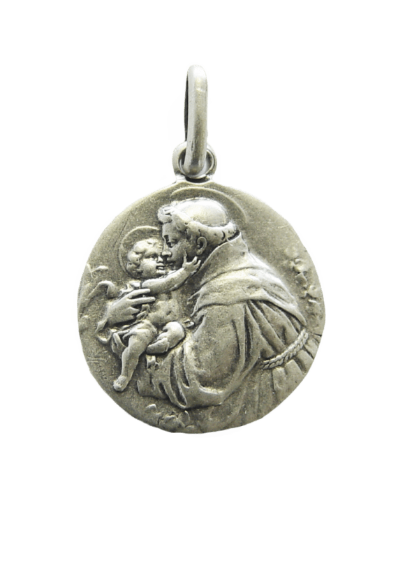 Médaille 18mm en Métal Argenté - SAINT ANTOINE
