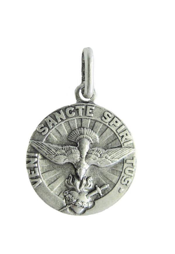 Médaille 18mm en Métal Argenté - SAINT ESPRIT