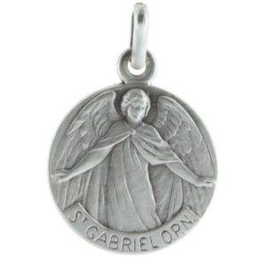 Médaille 18mm en Métal Argenté - ST GABRIEL