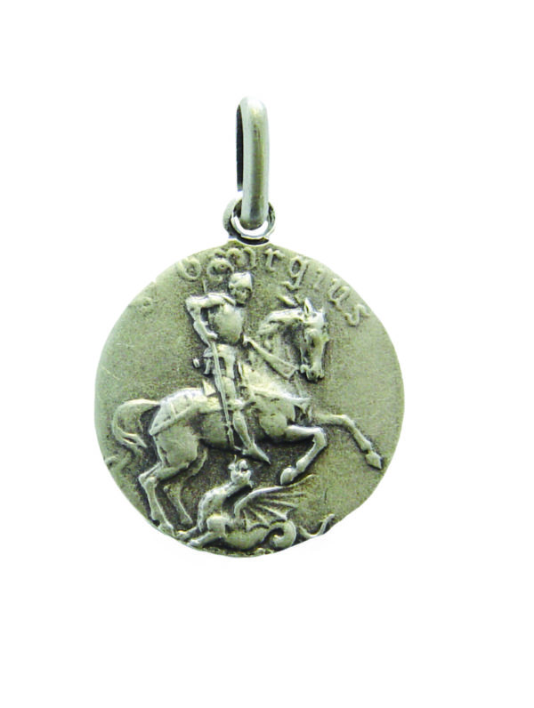 Médaille 18mm en Métal Argenté - ST GEORGES