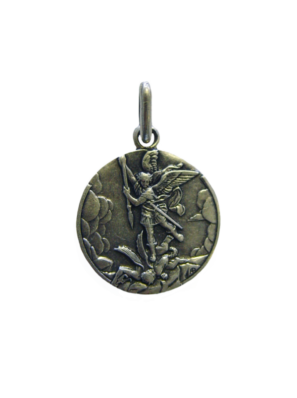 Médaille 18mm en Métal Argenté - SAINT MICHEL
