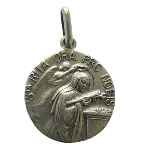 Médaille 18mm en Métal Argenté - SAINTE RITA