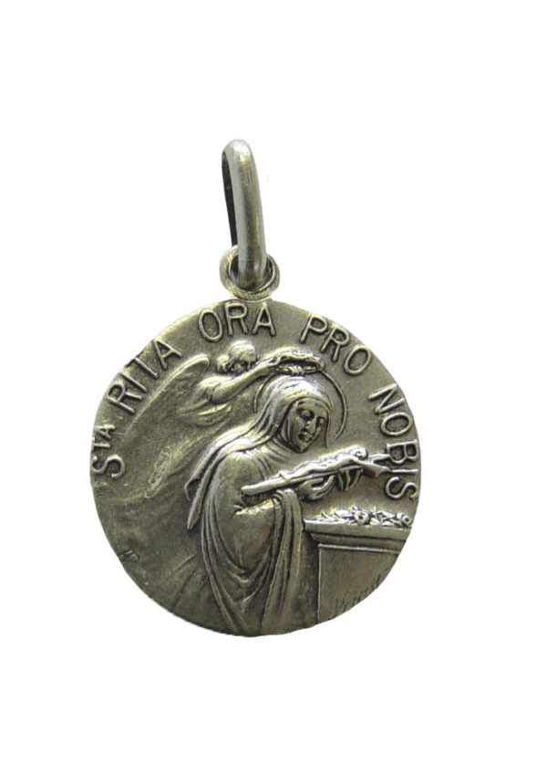 Médaille 18mm en Métal Argenté - SAINTE RITA