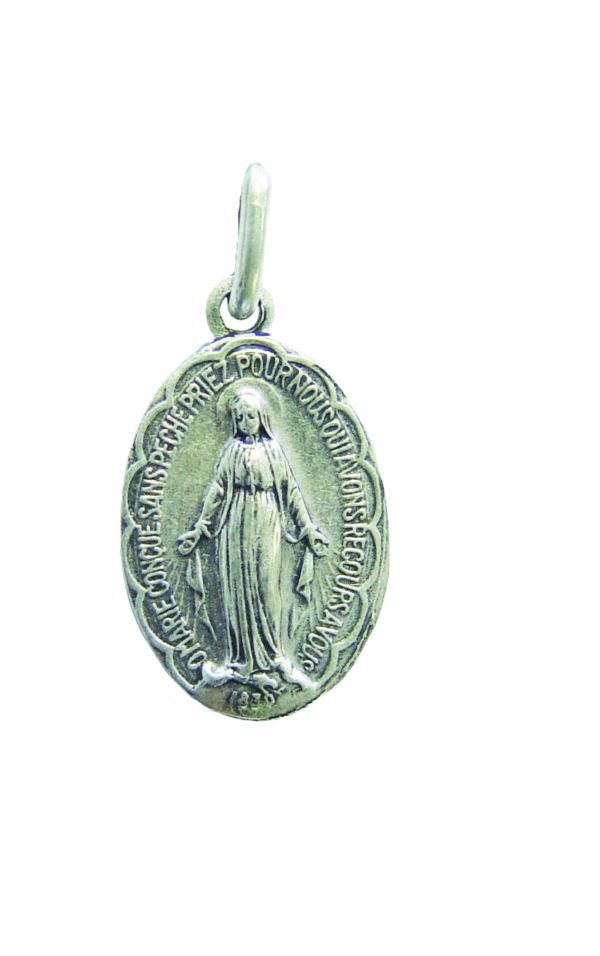 Médaille 19mm en Métal Argenté festonnée - MIRACULEUSE