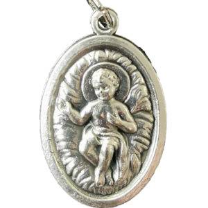 Médaille 22mm Ovale en métal argenté - ENFANT JESUS