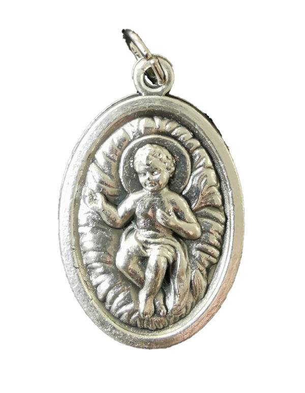 Médaille 22mm Ovale en métal argenté - ENFANT JESUS