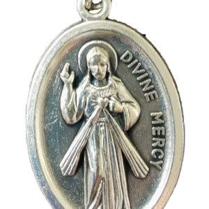 Médaille 22mm Ovale en métal argenté - CHRIST MISERICORDIEUX