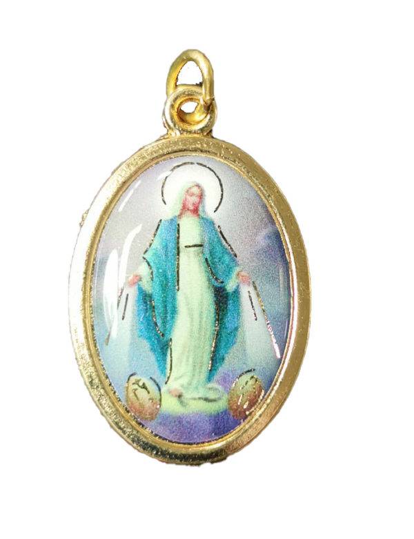 Médaille 22mm en Métal Doré avec Résine  - MIRACULEUSE