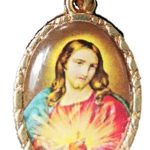 Médaille 20mm en Métal Doré avec Résine  - SACRÉ COEUR