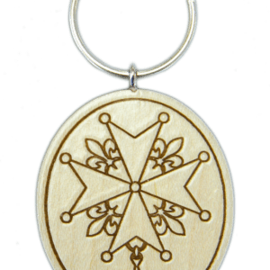 Porte-Clefs en Bois d'Erable - CROIX HUGUENOTE