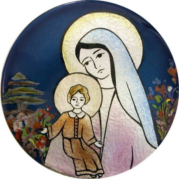 Vierge du cèdre D10,5cm - EMAUX DU LIBAN