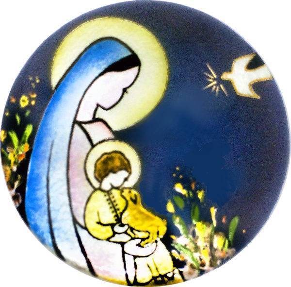 Vierge à l'agneau D10,5cm - EMAUX DU LIBAN
