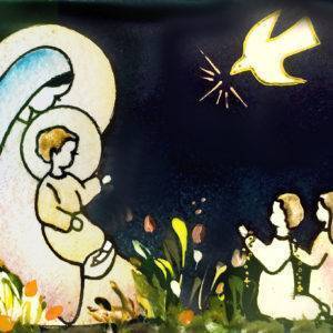 Vierge aux enfants 11,6X8,4cm - EMAUX DU LIBAN