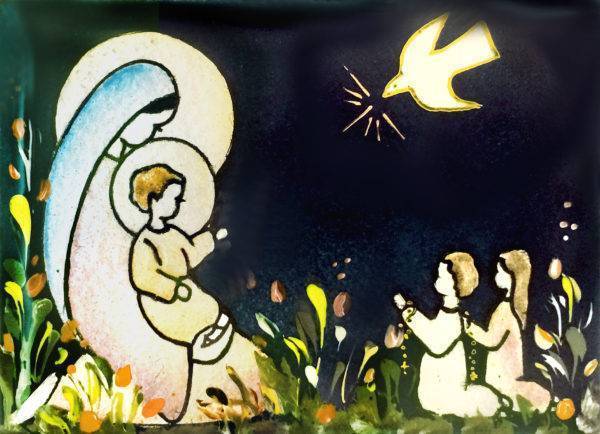 Vierge aux enfants 11,6X8,4cm - EMAUX DU LIBAN