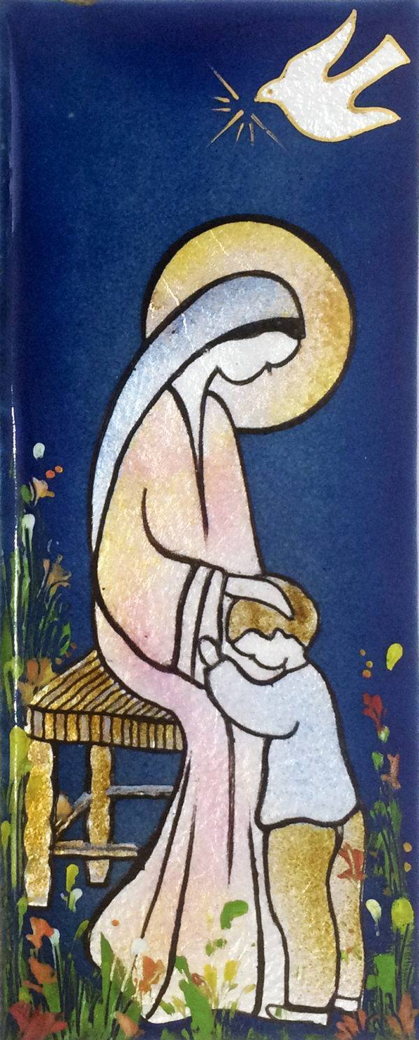 Vierge de la protection Garçon 15,5X6,5cm - EMAUX DU LIBAN