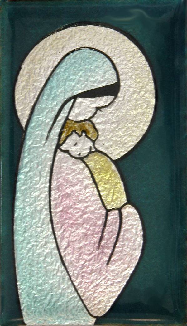 Vierge au cœur 9,5X5,5cm - EMAUX DU LIBAN