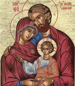 Icône sérigraphiée MDF  9*12 cm- SAINTE FAMILLE