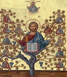 Icône sérigraphiée MDF-18x24cm - ARBRE DE JESSE (Christ)