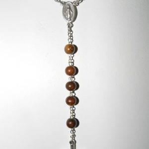 Chapelet en bois de ROBLES 6mm chaine argentée + boite