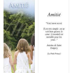 Signet plastifié avec médaille sous sachet- AMITIE