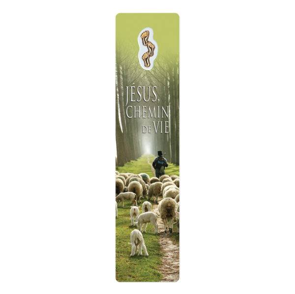 Signet plastifié avec médaille sous sachet-JESUS CHEM. DE VIE-anglais