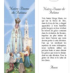 Signet plastifié avec médaille VIERGE DE FATIMA-100e anniversaire app