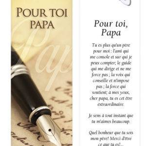 "Signet plastifié avec médaille sous sachet ""A Toi Papa"""