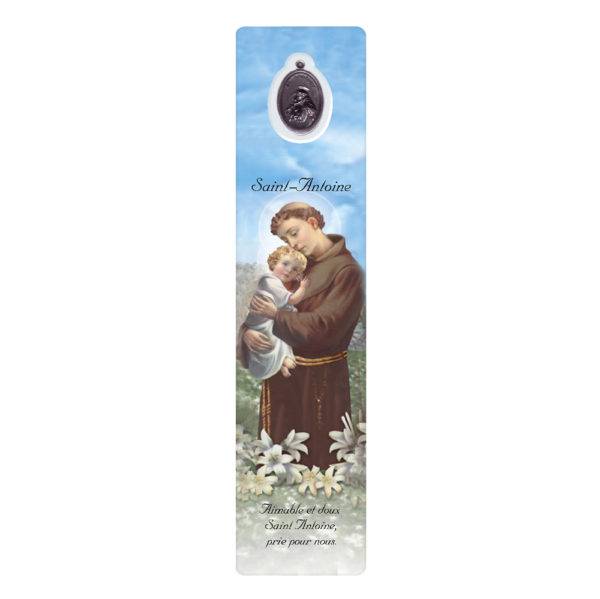 Signet plastifié avec médaille -ST ANTOINE anglais