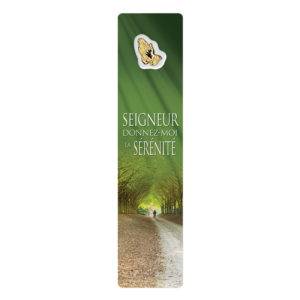 Signet plastifié avec médaille sous sachet- SERENITE-anglais