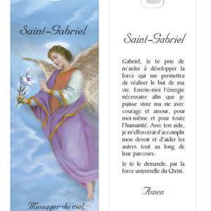 Signet plastifié avec médaille ANGE GABRIEL