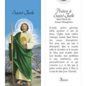 Signet plastifié avec médaille -ST JUDE