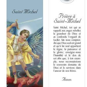 Signet plastifié avec médaille- ST MICHEL