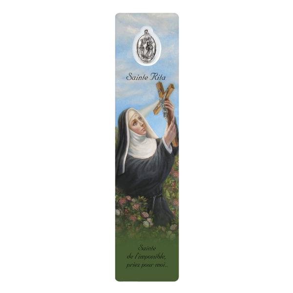 Signet plastifié avec médaille- STE RITA - Espagnol