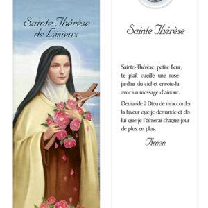 Signet plastifié avec médaille - STE THERESE