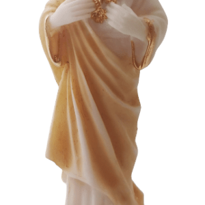 Sacré-Coeur de Jésus- Statue en albâtre 13cm -Beige et Or