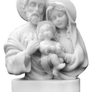 Ste Famille - Statue en albâtre 15cm -Blanche