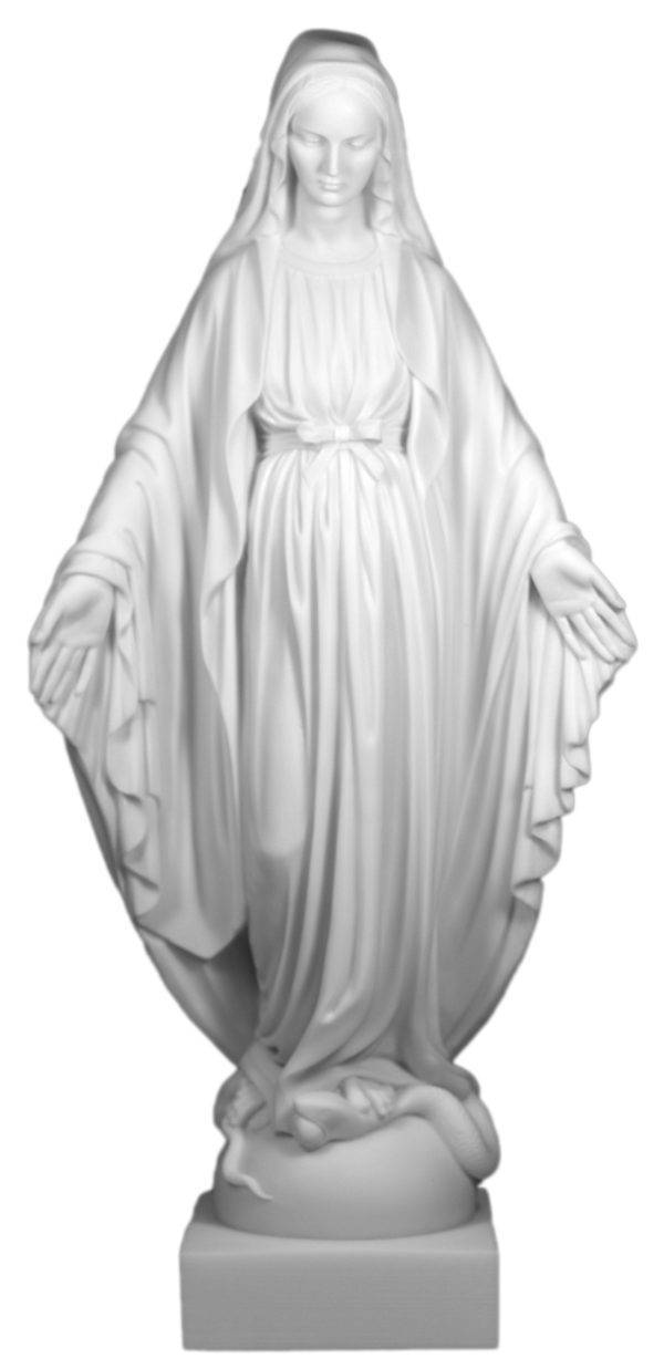 Vierge Miraculeuse- Statue en albâtre 23cm -Blanche